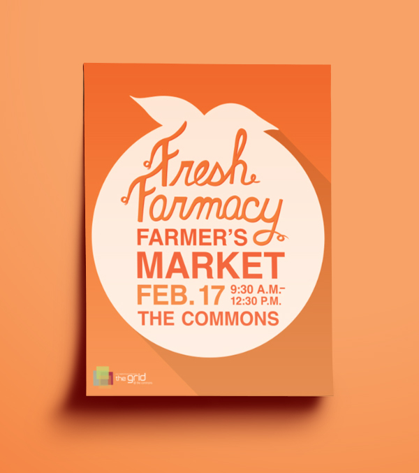 Farmer's Market orange poster