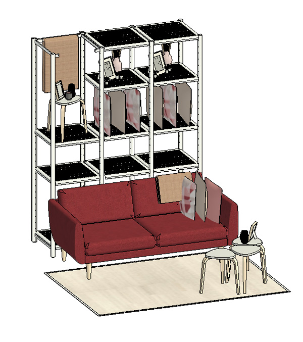 Revit, modern sofa media