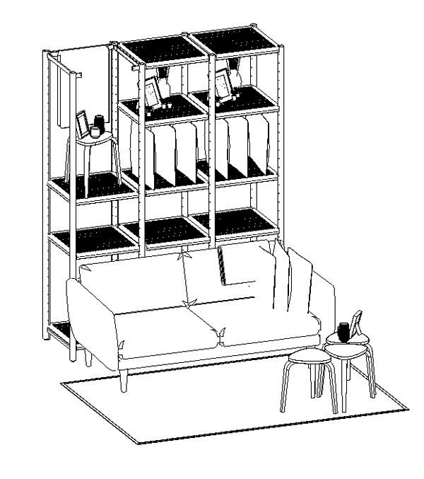 Revit, modern sofa media