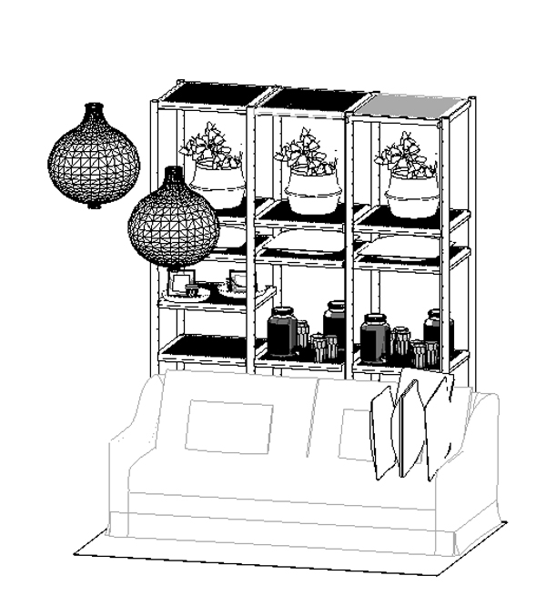 Revit, traditional sofa media