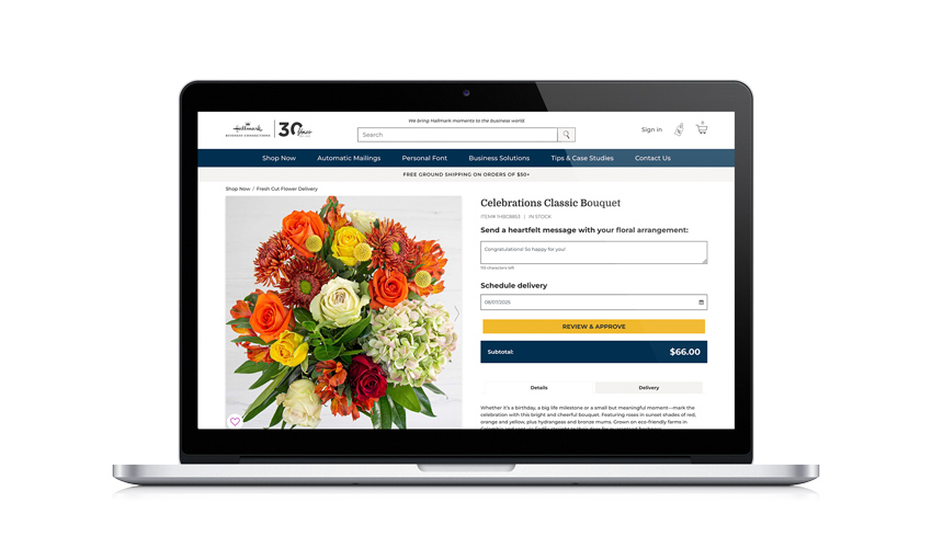 Preview of flower personalization
