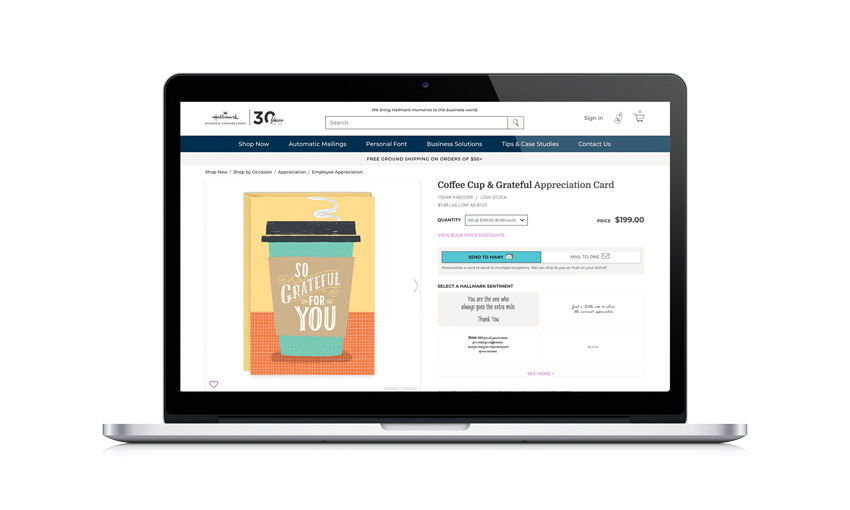 Preview of card personalization website